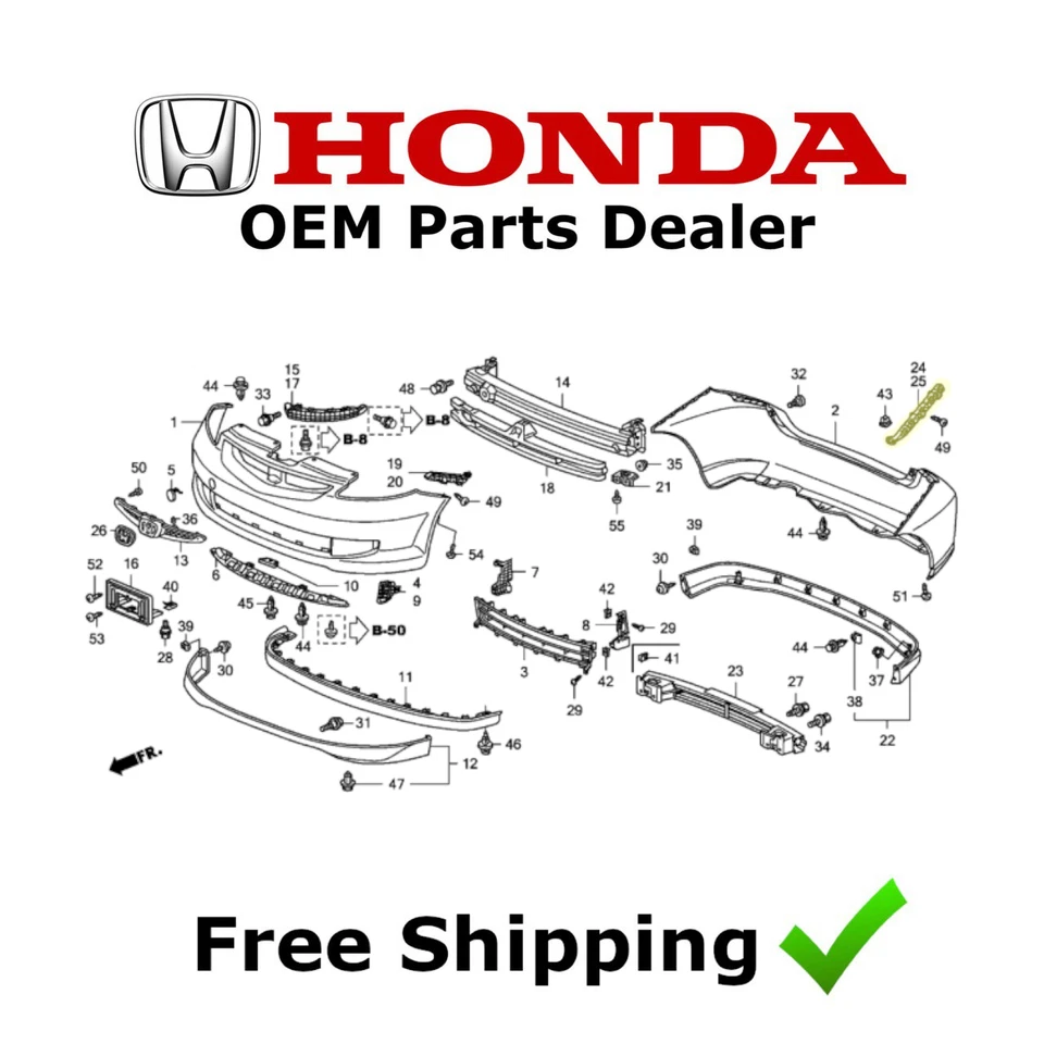 Soporte de refuerzo espaciador de parachoques derecho pasajero trasero Honda Fit 2007-2008 nuevo (OEM) Foto 3 de 4