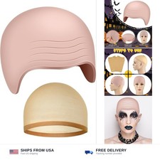 Latex bald cap Halloween costume makeup realistic stretchy adult wig M4002