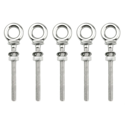 316 Stainless Steel Eye Bolt,  Shoulder Eyebolts Screws with Washer and Nuts (M8