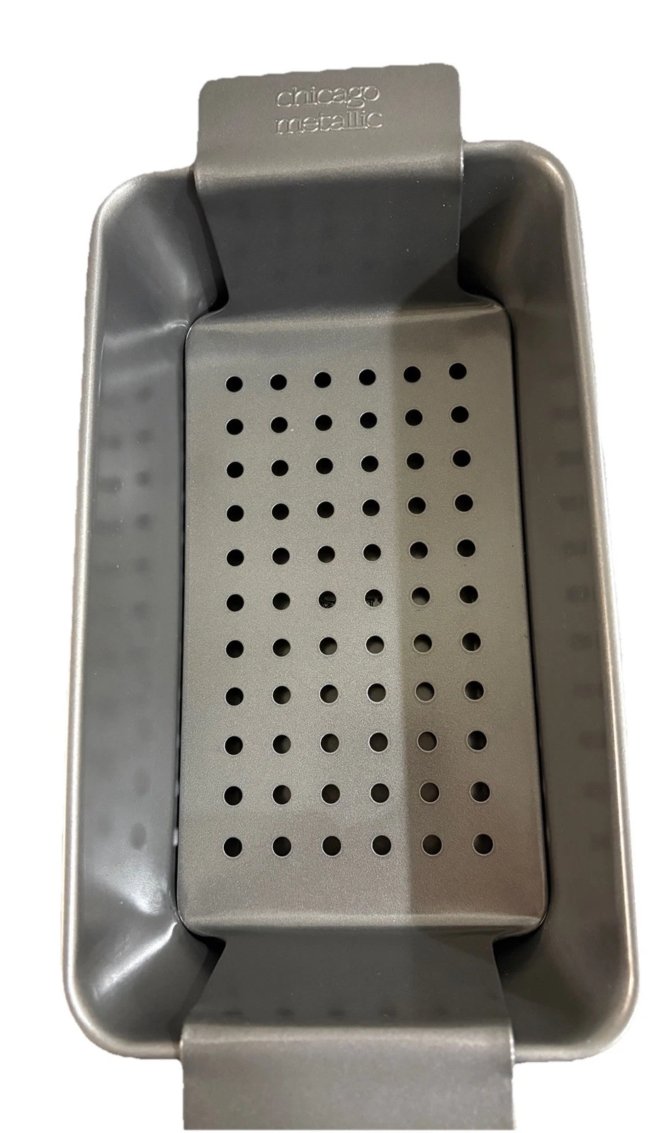 Chicago Metallic Non-Stick Meatloaf Pan 2 Piece Style #37801 Bread Pan Loaf New