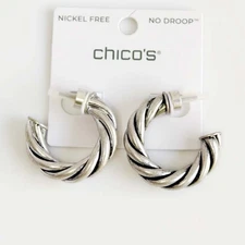 Chicos Twisted Heavy Statement Hoop Earrings Retro Women Party Vacation Jewelry
