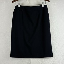 Calvin Klein Collection Women  s 100 Wool A-Line Skirt Size 10 Black Lined Italy