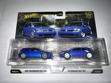 Hot Wheels 2026 Premium Two Pack 2004 Volkswagen Golf R32  Golf MK7 BLUE