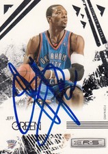 Jeff Green Oklahoma City Thunder 2009 Rookie Stars Signed IP Autograph Card. rookie card picture