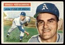 1956 Topps ARNIE PORTOCARRERO #53 Kansas City Athletics As surface flaws