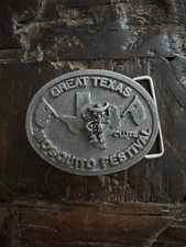 Vintage Rare Great Texas Mosquito Festival Belt Buckle Cute Texas