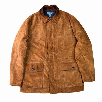 Vintage Polo Ralph Lauren Brown Suede Leather Chore Jacket Adult