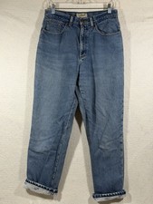 LL Bean Relaxed Fit Lined Jeans Womens 10 Blue Denim Straight Cottagecore