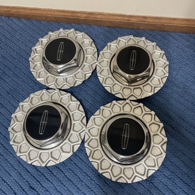 GOOD Set (4 PCS) 1990-1997 Lincoln Town Car Wheel Center caps OEM #FOVC-1A096-AE