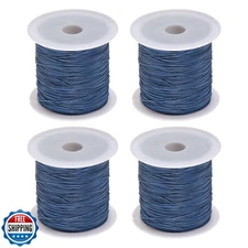 HARFINGTON 4 Rolls Nylon String Cord 45 Yards 0.4mm Nylon Cord Beading Satin 