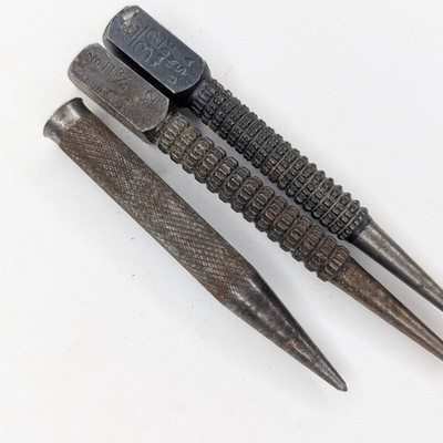 x3 LOT Vtg Stanley Millers Falls 802 Nail Set Punch Carpenter Hand Tools USA
