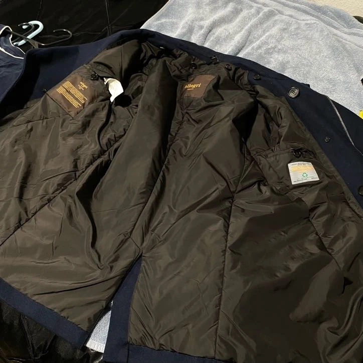 Chaqueta Allegri Milano Completa Cremallera y Cuello Botón Para Hombre Grande Azul Oscuro - De Colección Foto 3 de 4