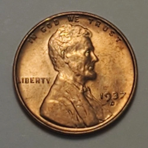 GEM UNC++ Low Mintage 1937 D Lincoln Wheat Cent