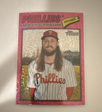 Topps 2026 Heritage Matt Strahm Pink Sparkle Phillies Baseball Card #193