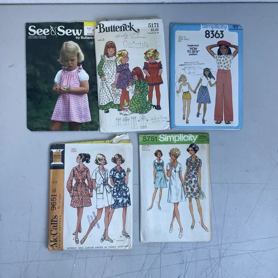 Vintage Sewing Pattern Lot Of 60 Women Kids Teen Simplicity McCall Vogue 80s 70s - Image 4 of 4