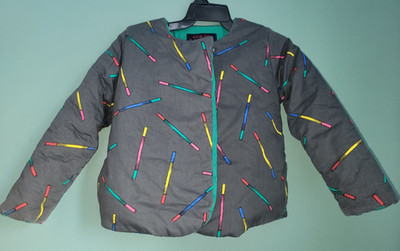 BOYS GIRLS KID HOW TO DISAPPEAR BOBO CHOSES GRAY GREY MULTICOLOR JACKET COAT 8 9