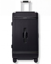 Paravel Aviator Trunk Checked Spinner Suitcase Travel Luggage Derby Black