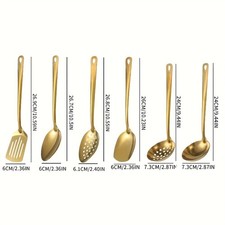 6 Stainless Steel Cooking Utensil Set Serving Tools Server Spatula Spoon Kitchen