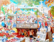 Master Pieces Jigsaw Puzzle Farmer's Market Day Afternoon 750 Piece Complete