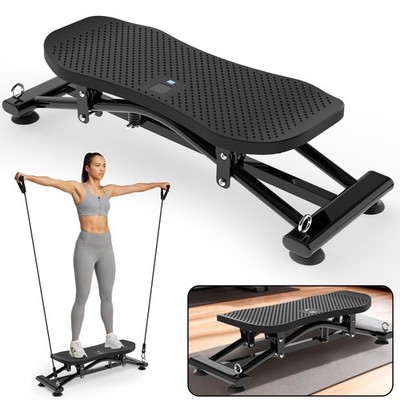 Sliding Ski Machine with Resistance Bands-Full-Body Home Cardio Trainer