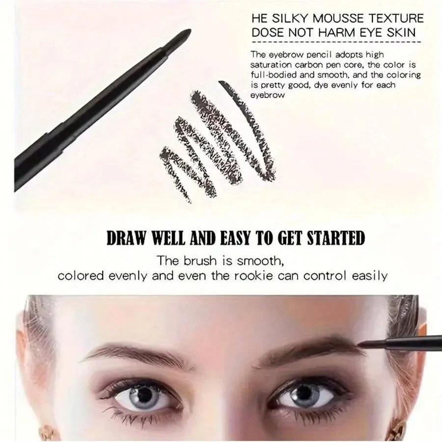 3pcs Black Eyeliner Pencils Waterproof  Long-Lasting Professional Makeup UK - Image 3 of 4