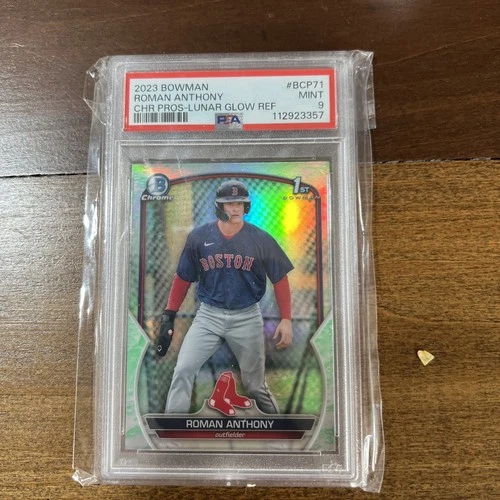 2023 Bowman Chrome Prospects Roman Anthony #BCP-71 Lunar Glow Refractor PSA 9