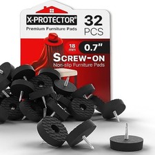 Screw On Rubber Feet - 32 PCS 0.7' - Non Slip Furniture Pads