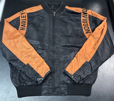Harley-Davidson Size Medium Black/Orange Jacket with Logo Mesh Lining Breathable