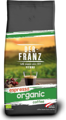 DER-FRANZ Espresso Bio Kaffee, ganze Bohne, 1000 g