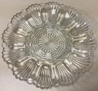 Vintage Anchor Hocking Clear Glass Deviled Egg Plate 896 Fan Scalloped Edge 9.5”