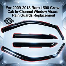 In-channel Window Visors Rain Guards Deflectors For 2009-2018 Ram 1500 Crew Cab