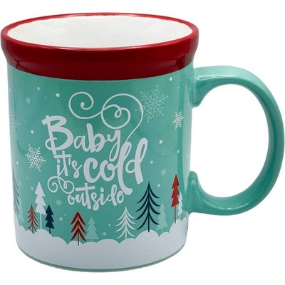 Large Capacity Ceramic Christmas Mug - ''Baby It's Cold Outside'' - 20oz