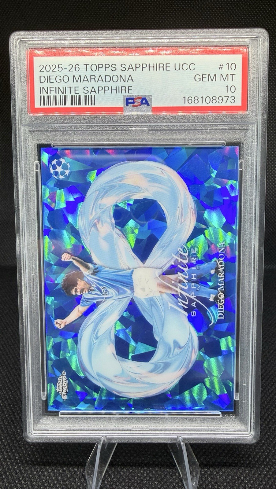 2025-26 Topps Sapphire UCC Diego Maradona Infinite Sapphire PSA GEM 10 NAPOLI