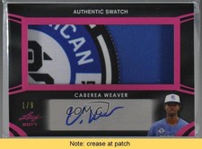 2017 Pink 1/9 Caberea Weaver #PA-CW1 Patch Auto READ 4t6