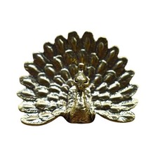 1X Laiton Paon Figurine Bureau Rétro Sculpture Mini Statue Artisanat Décor