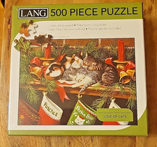 Kitten Puzzle Lang Waiting for Santa 500 Piece Holiday Christmas Love of Cats
