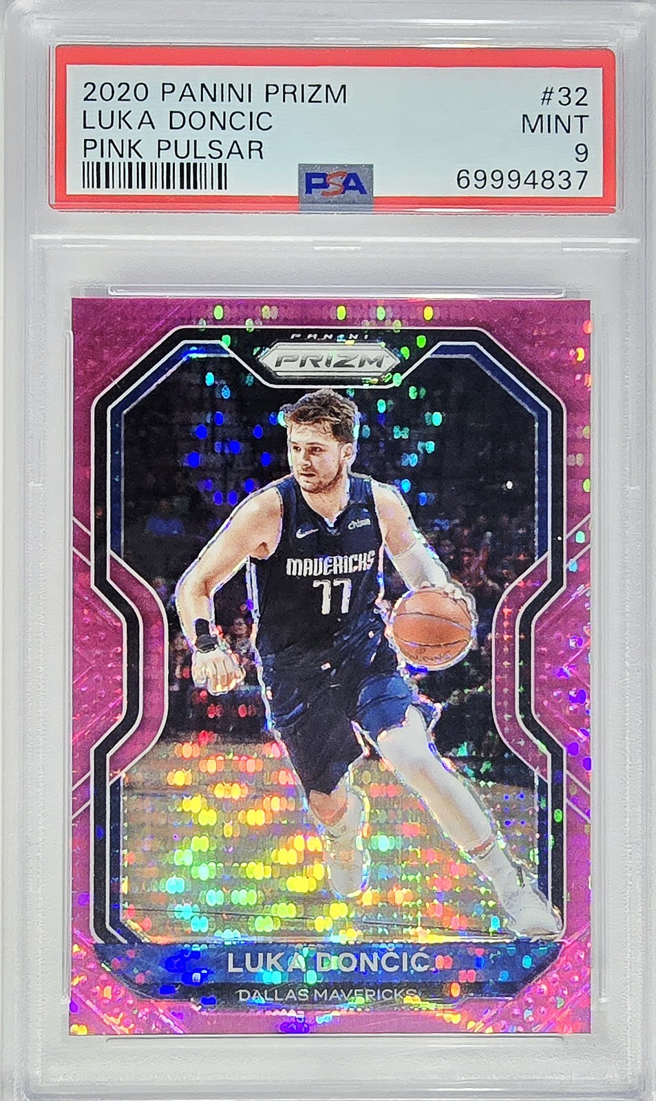 2020-2021 Panini Prizm Luka Doncic /42 Pink Pulsar #32 Mavericks PSA 9 Mint ✨️