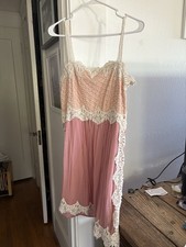 Sundance Pink Lace A-Line Dress Sweetheart Neck Knee Length Size 4