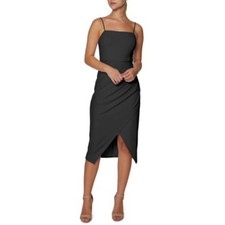 Laundry by Shelli Segal Black Cocktail Party Dress Sleeveless Sheath LBD Size 16
