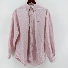 Vineyard Vines XL Men s Classic Fit Pink Gingham Shirt Whale Logo - READ FLAWS