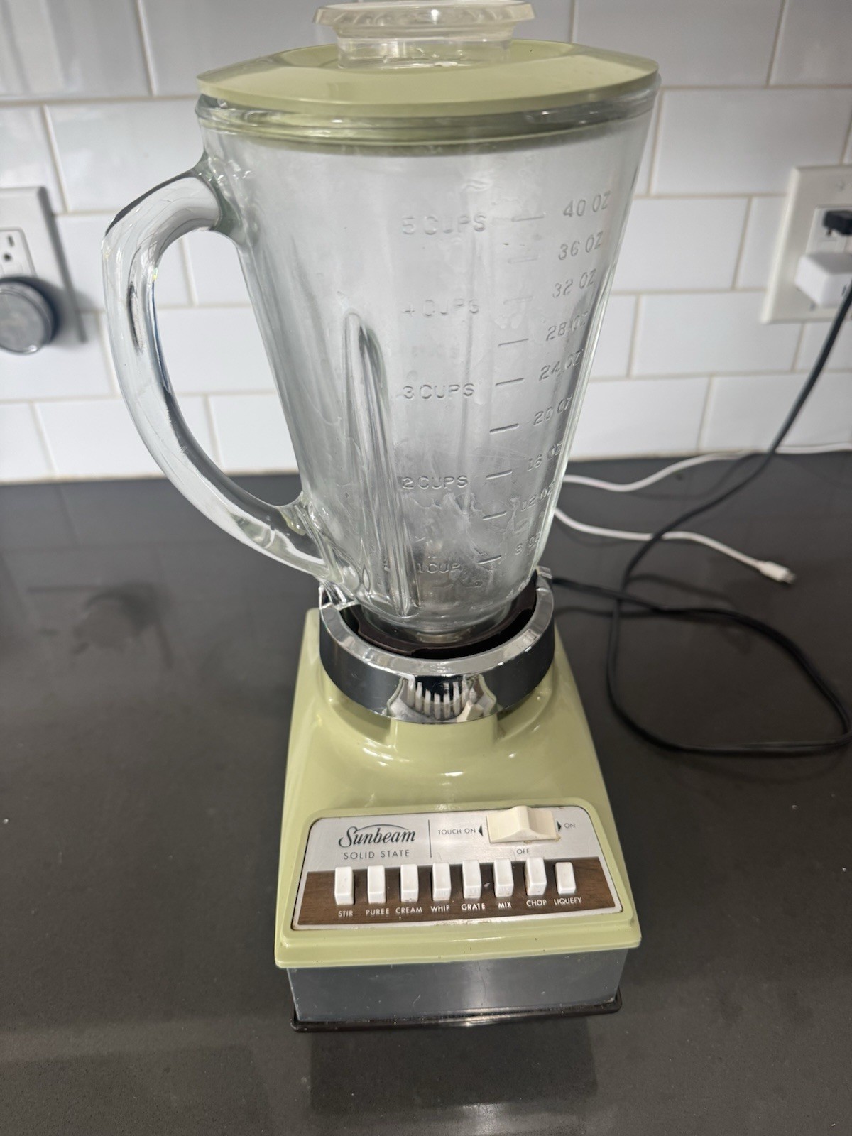 TESTED & WORKS! Vintage Sunbeam Solid State Blender BL-V Gre