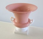 ANTIQUE LENOX CORAL PINK DOUBLE HANDLED URN TROPHY VASE 5.5" GREEN MARK MADE USA — photo 4