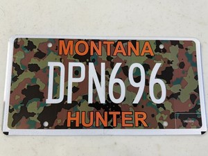 HUNTER MONTANA WILDLIFE FEDERATION MONTANA LICENSE PLATE