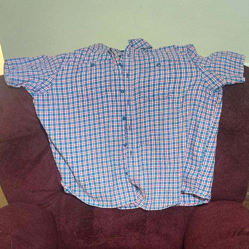 Duluth Trading Co. Men's 2XL Standard Fit Plaid Short Sleeve Button-Up Shirt