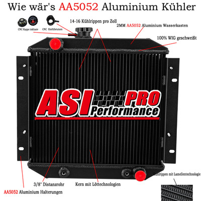 3-reihig Aluminium Kühler Für Ford Escort 1968-80 1978 AT/MT