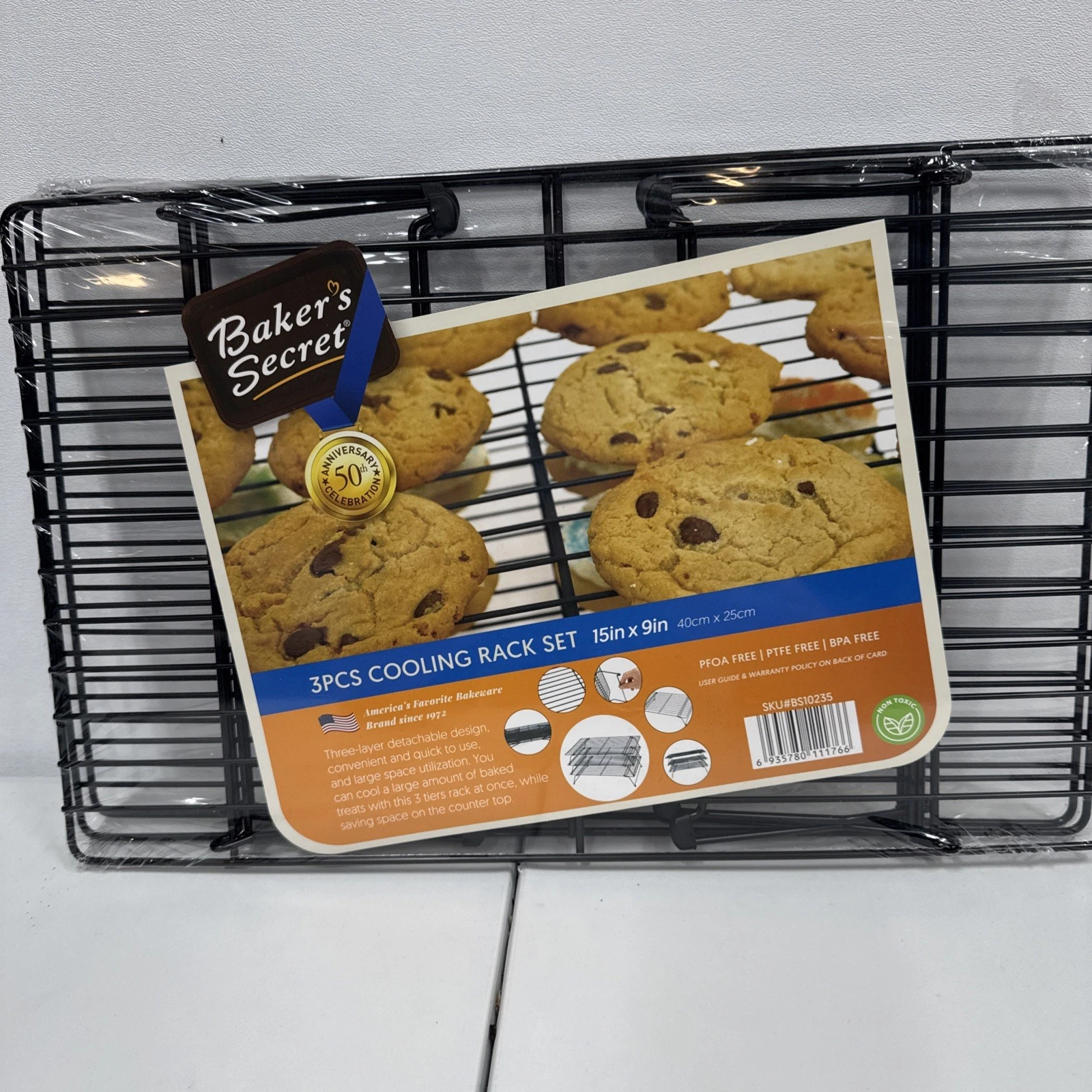 Baker's Secret Essentials set of 3 "Optimum" Nonstick Cooling Racks 15X9x3 Rack
Opens in a new windo