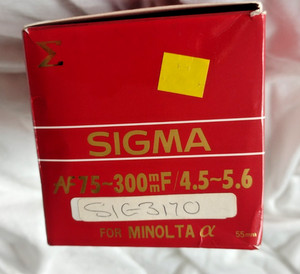Sigma AF Zoom 75-300mm f/4.5-5.6 Auto Focus Lens - Minolta AF VGC