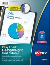 Avery 75304 Sheet Protector, Hvyweight, 11-Inch x8-1/2-Inch , 25/BX, Clear
