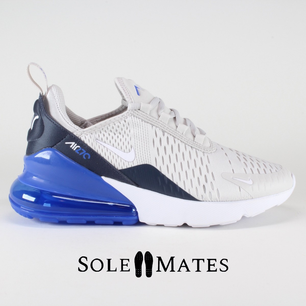 Nike Air Max 270 GS Grey Royal Blue 943345-041 Women's Size Youth  Shoes
