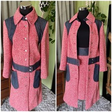 Vintage 70s 80s Wool blend denim Jacket Skirt Set Excellent Made Italy Rare Mod